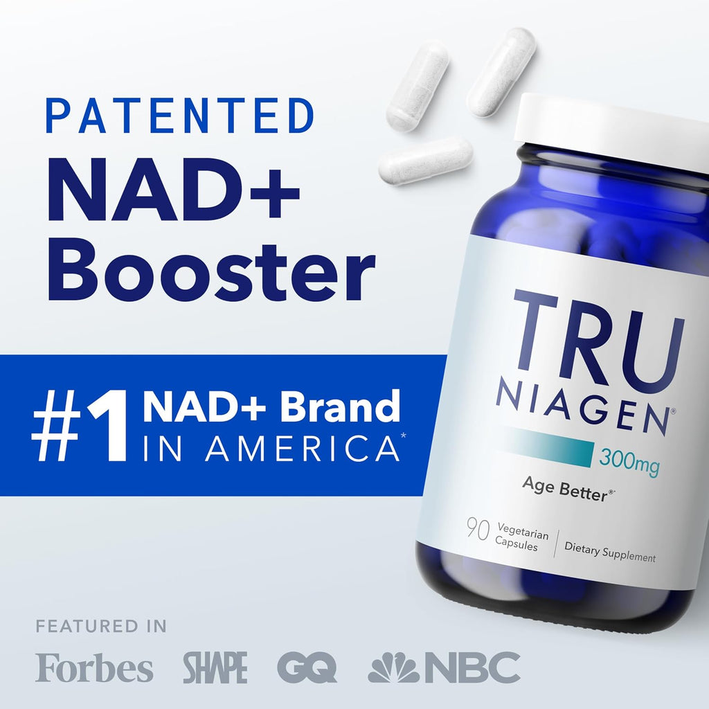 Tru Niagen 300mg NAD+ Booster – Cellular Energy & Healthy Aging Support (90 Vegetarian Capsules)