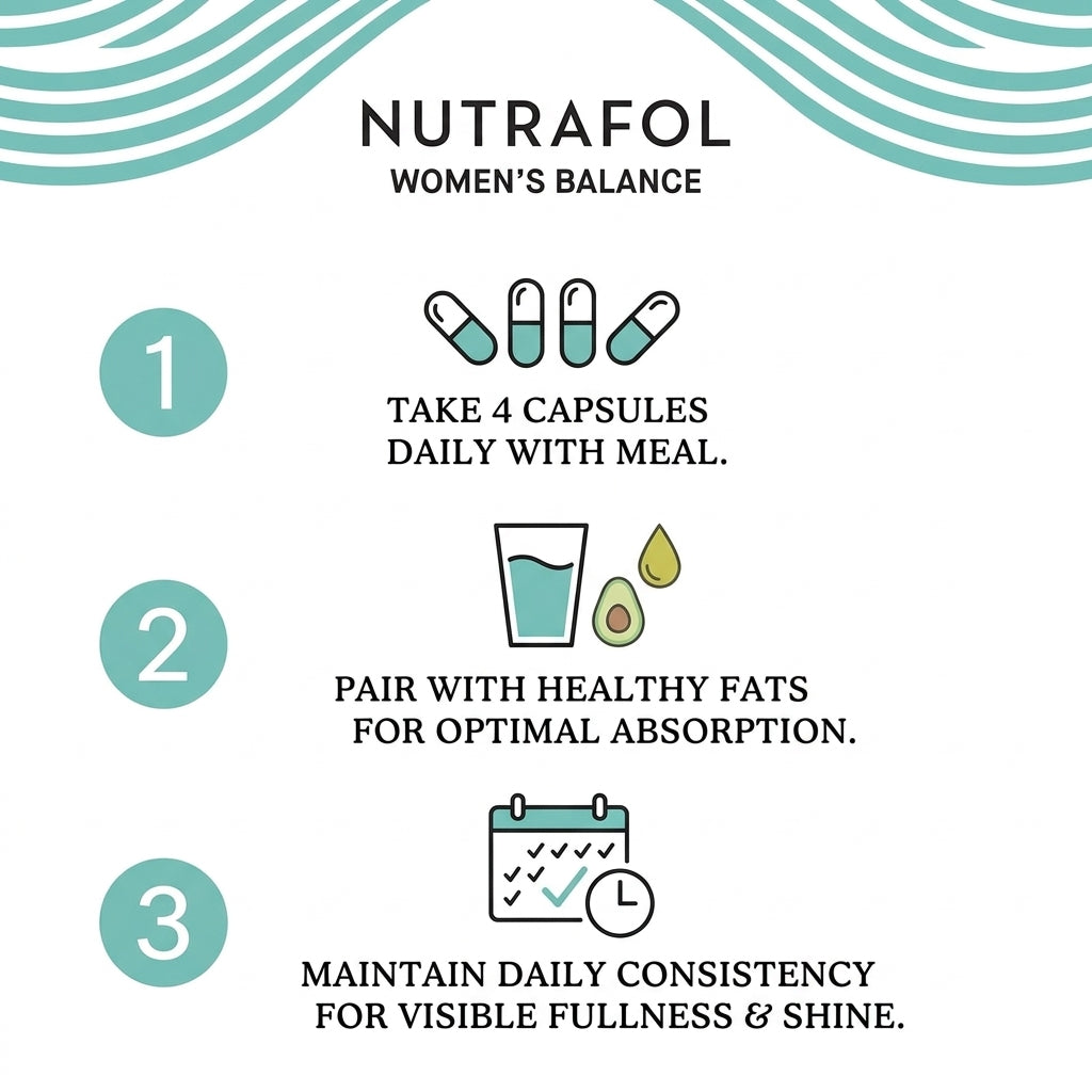 Nutrafol Women’s Balance Hair Wellness Supplement – Eco-Friendly Refill Pouch (120 Capsules / 30-Day Supply)
