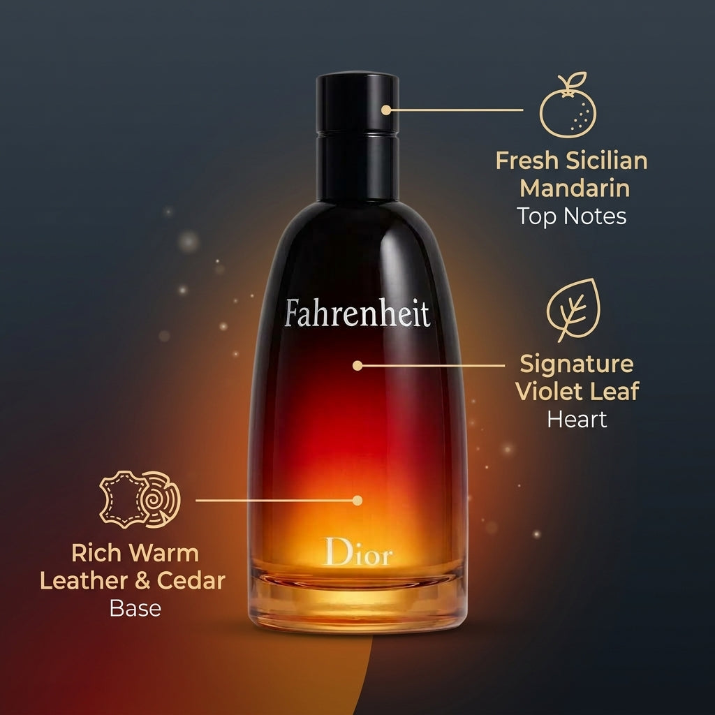 Dior Fahrenheit Eau de Toilette – Classic Warm Woody & Leather Fragrance for Men