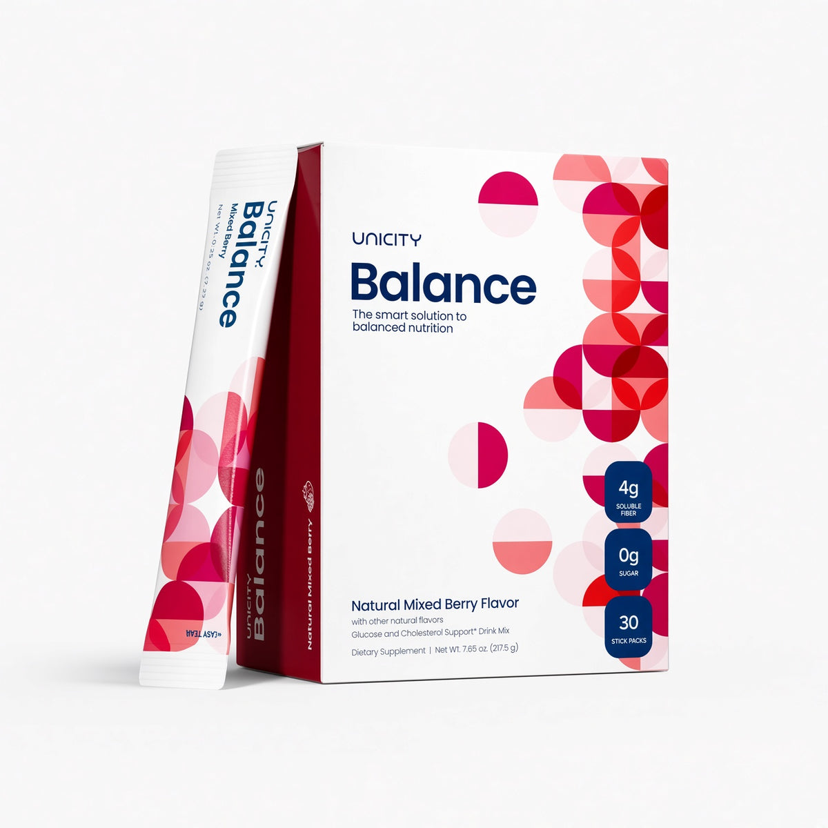 Unicity Balance Daily Fiber Drink Mix – Natural Mixed Berry (30 Stick Packs)