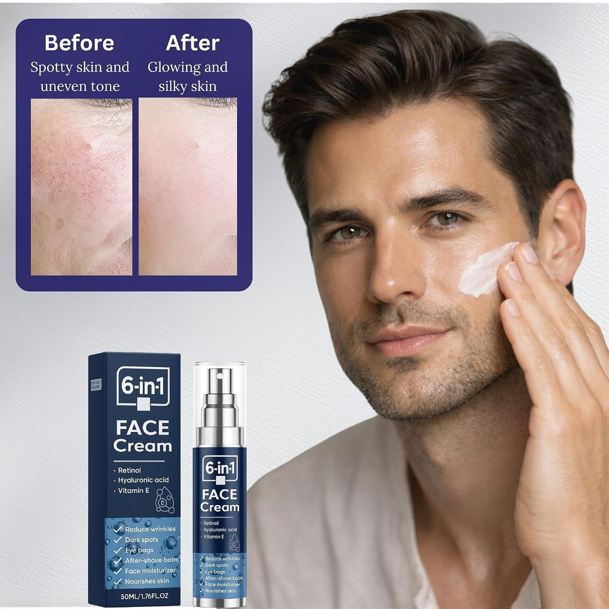 Men's 6-in-1 Advanced Facial Skin Ritual – Smoothing & Brightening Serum
