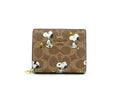 Coach X Peanuts Snap Wallet In Signature Canvas With Snoopy Print CBN32